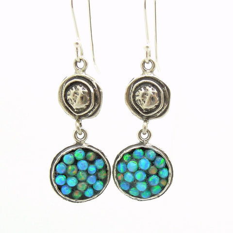 Earrings - Dangle Opal Earrings Set In Sterling Silver