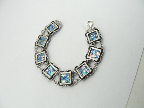 Bracelet, Roman Glass, Sterling Silver 925, Handmade, Gift, Izralien Jewelry, Silver Bracelet, Oldere Roman Glass , (er303