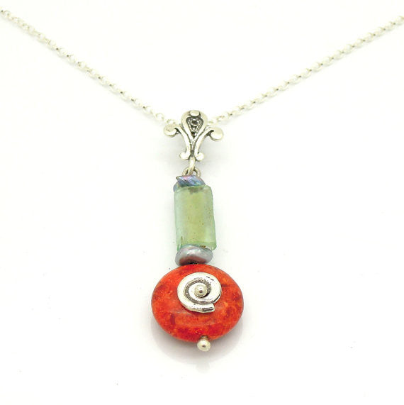 coral sponge pendant