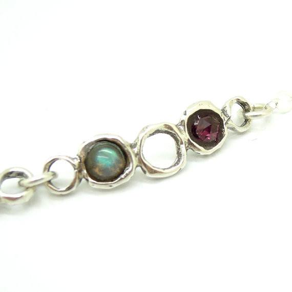 Necklace - Dazzling Gemstone Necklace Set In Sterling Silver