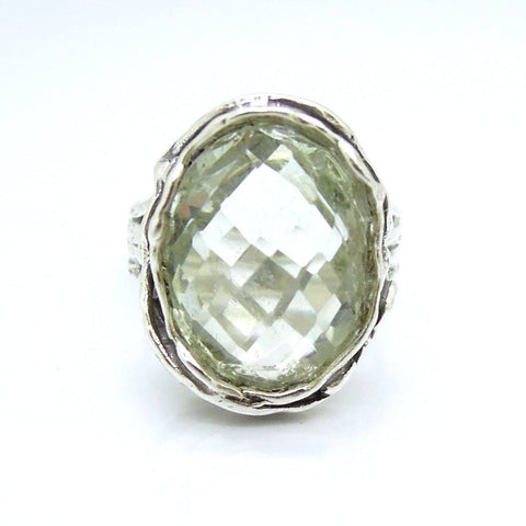 Ring - Raw Beauty Silver Ring With A Green Amethyst
