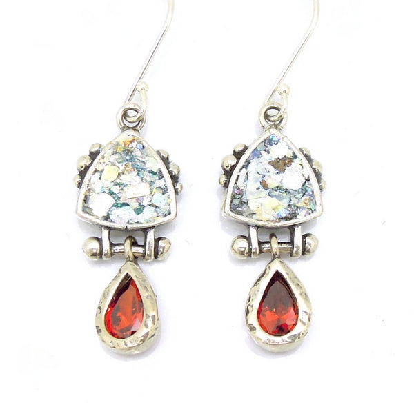 red zircon earrings 