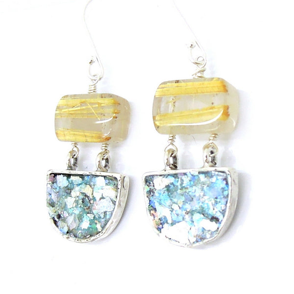 Roman glass earrings 