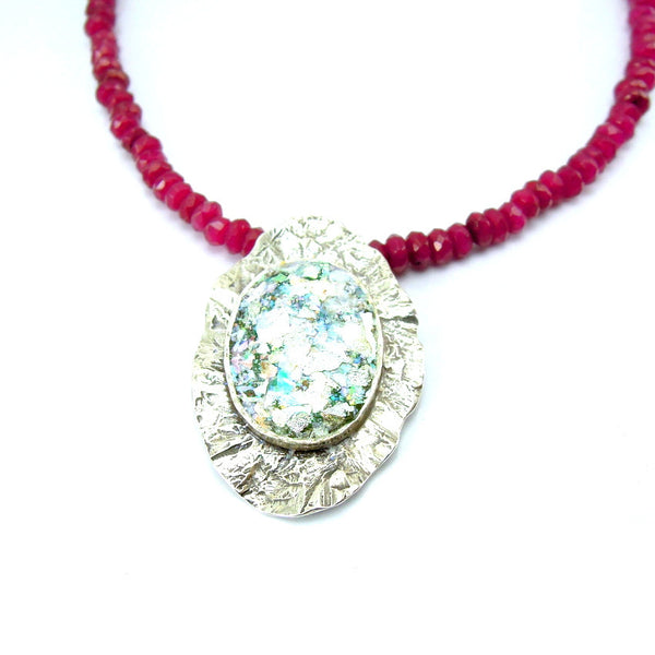 silver and roman glass jewelry