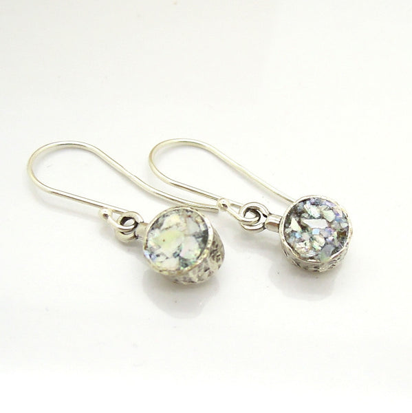Small & classic roman glass earrings
