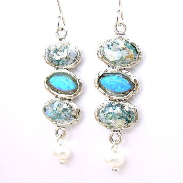roman glass earrings