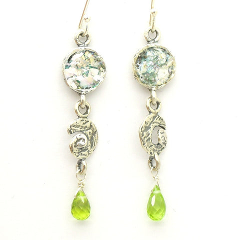 green quartz earrings