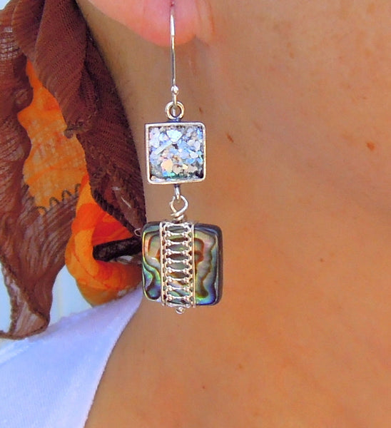 Roman glass earrings