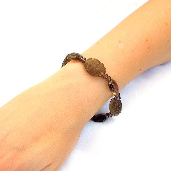 Bracelet - Smoky Quartz Bead Gemstone Bracelet