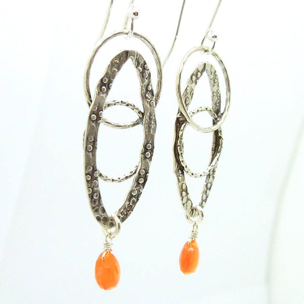 Earrings - Cornelian Oval Sterling Silver Earrings