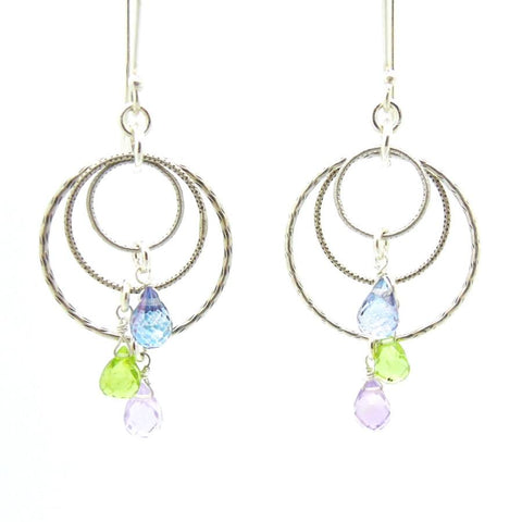 Earrings - Crystal Chandelier Sterling Silver Earrings