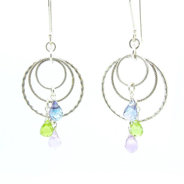 Earrings - Crystal Chandelier Sterling Silver Earrings