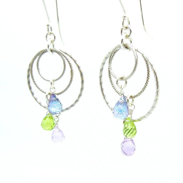 Earrings - Crystal Chandelier Sterling Silver Earrings