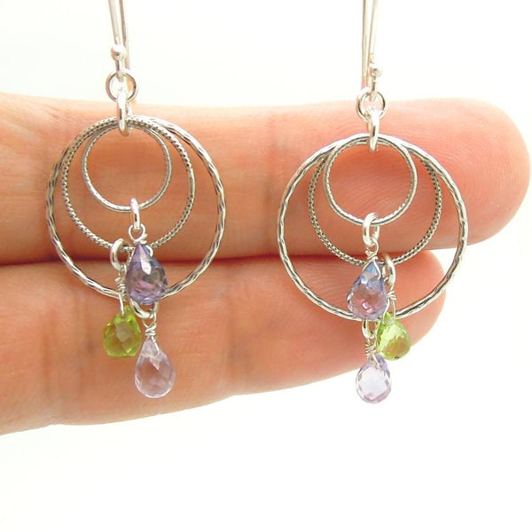 Earrings - Crystal Chandelier Sterling Silver Earrings