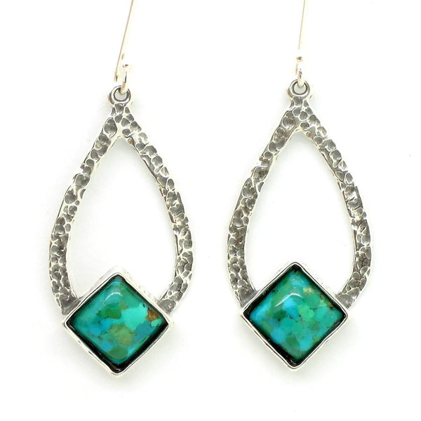 Earrings - Drop Shaped Sterling Silver Earrings With Amethyst