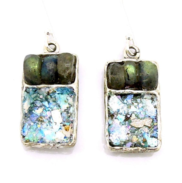 Earrings - Labradorite Square Earrings