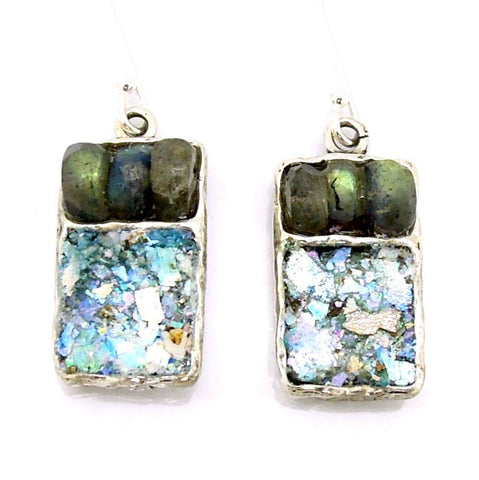 Earrings - Labradorite Square Earrings