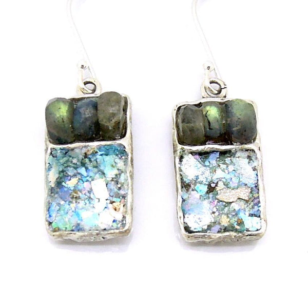 Earrings - Labradorite Square Earrings