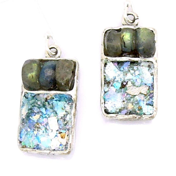 Earrings - Labradorite Square Earrings
