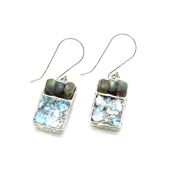 Earrings - Labradorite Square Earrings