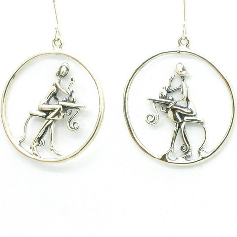 Earrings - Lady Getting Ready Sterling Silver Earrings