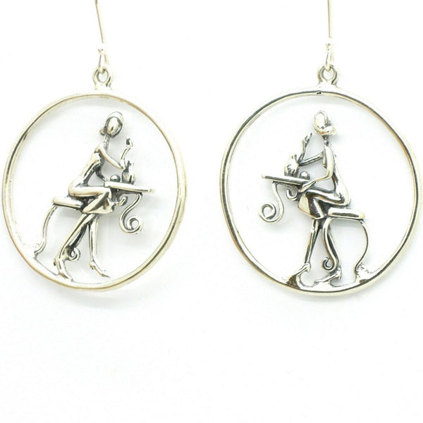 Earrings - Lady Getting Ready Sterling Silver Earrings