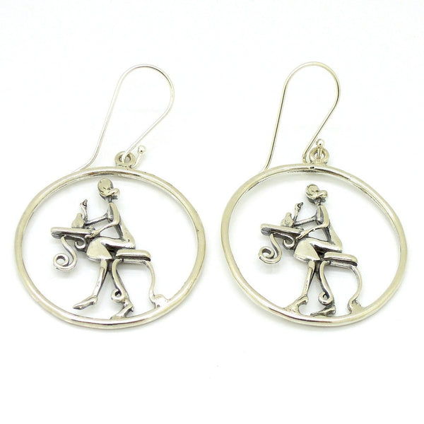 Earrings - Lady Getting Ready Sterling Silver Earrings