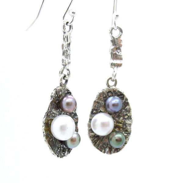 Earrings - Matching Set Pearl Earrings Set In Sterling Silver