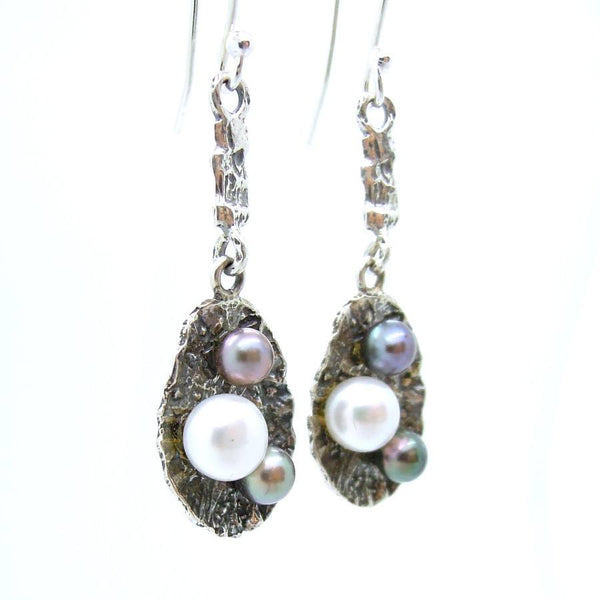 Earrings - Matching Set Pearl Earrings Set In Sterling Silver
