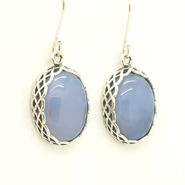 Earrings - Oval Purple Quartz Silver And Gemstone Earrings