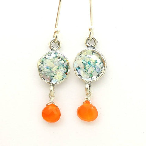 Earrings - Petite & Sweet Carnelian Glass Earrings