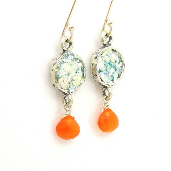 Earrings - Petite & Sweet Carnelian Glass Earrings