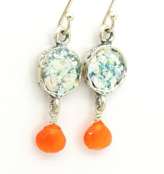 Earrings - Petite & Sweet Carnelian Glass Earrings