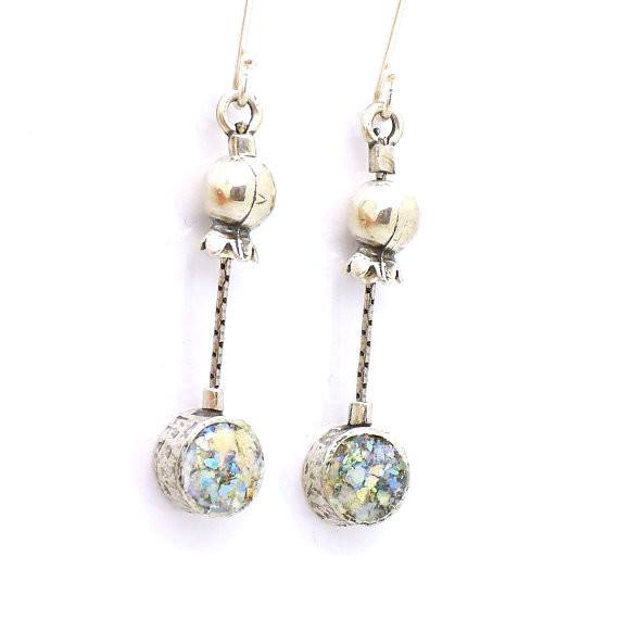 Earrings - Pomegranate Earrings Silver Metalwork