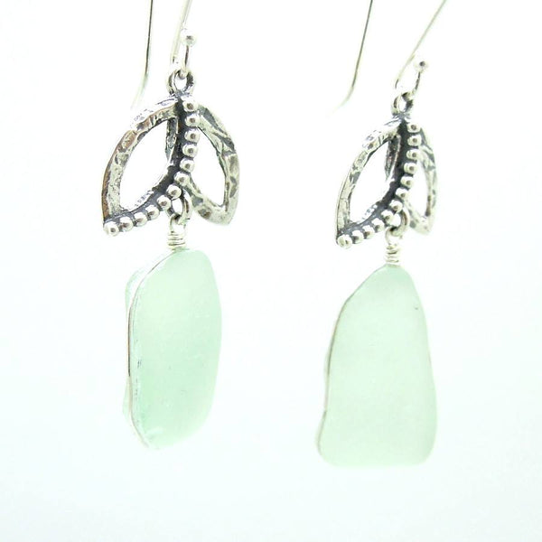Earrings - Sterling Silver Handmade Sea Glass Earrings