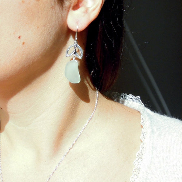 Earrings - Sterling Silver Handmade Sea Glass Earrings