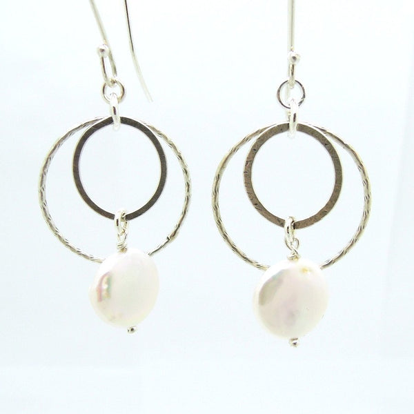 Earrings - White Pearl Chandelier Sterling Silver Earrings
