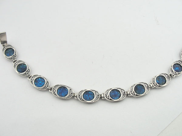 Silver Bracelet, Roman Glass, Handmade, Gift, Izralien Jewelry, Sterling Silver 925 Bangle, Round Bracelet, Antigue Glass (er304