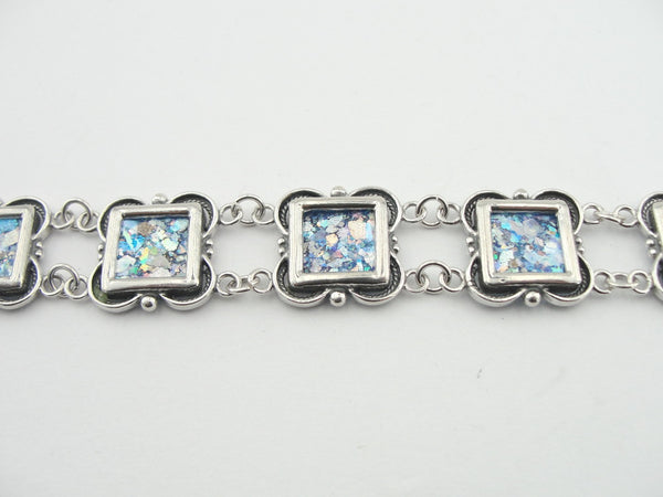Bracelet, Roman Glass, Sterling Silver 925, Handmade, Gift, Izralien Jewelry, Silver Bracelet, Oldere Roman Glass , (er303