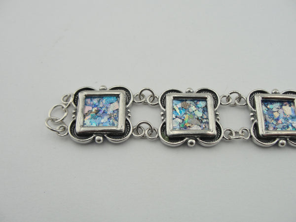 Bracelet, Roman Glass, Sterling Silver 925, Handmade, Gift, Izralien Jewelry, Silver Bracelet, Oldere Roman Glass , (er303