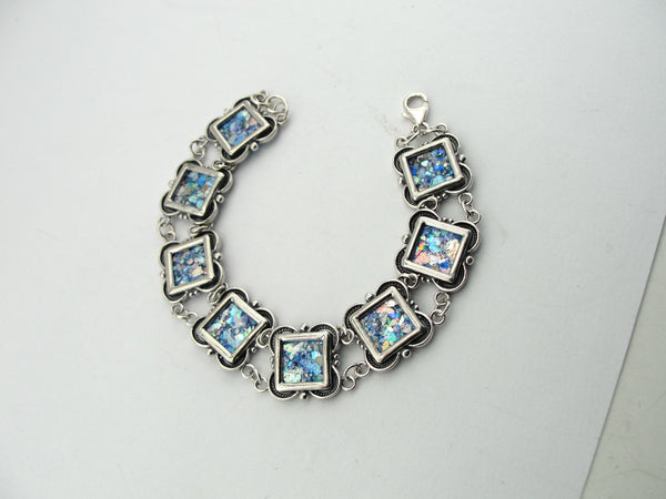 Bracelet, Roman Glass, Sterling Silver 925, Handmade, Gift, Izralien Jewelry, Silver Bracelet, Oldere Roman Glass , (er303