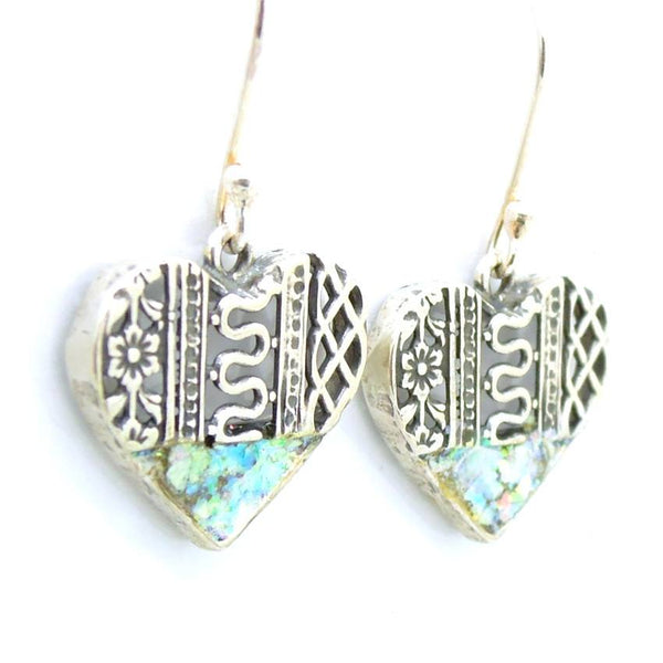 Pendant  - 2 Hearts Silver And Glass Pendant