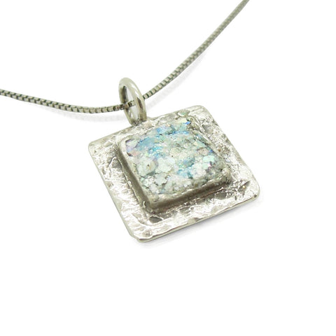 Pendant  - Flat And Square Roman Glass Pendant