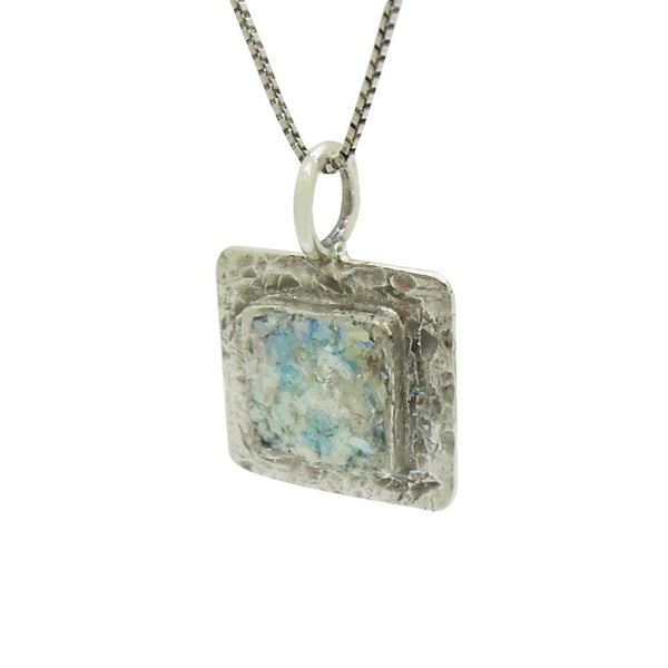 Pendant  - Flat And Square Roman Glass Pendant