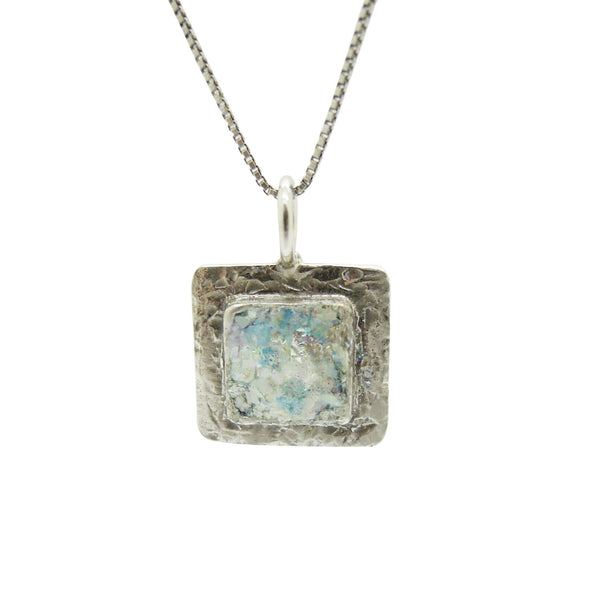 Pendant  - Flat And Square Roman Glass Pendant