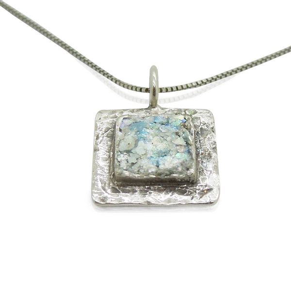 Pendant  - Flat And Square Roman Glass Pendant