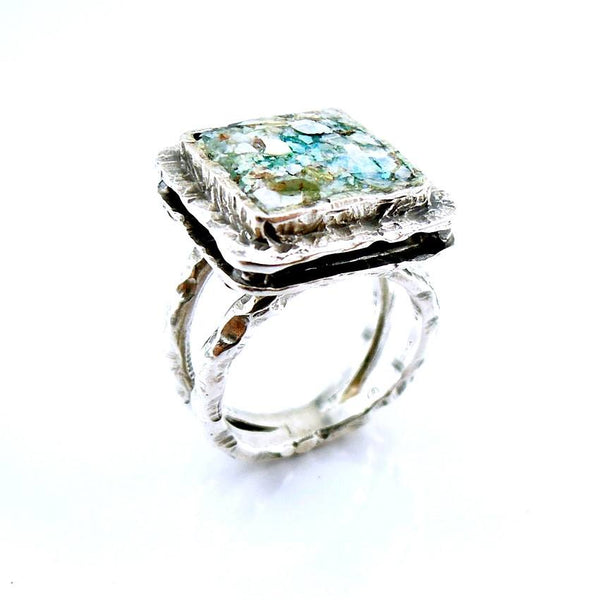 Pendant  - Flat And Square Roman Glass Pendant