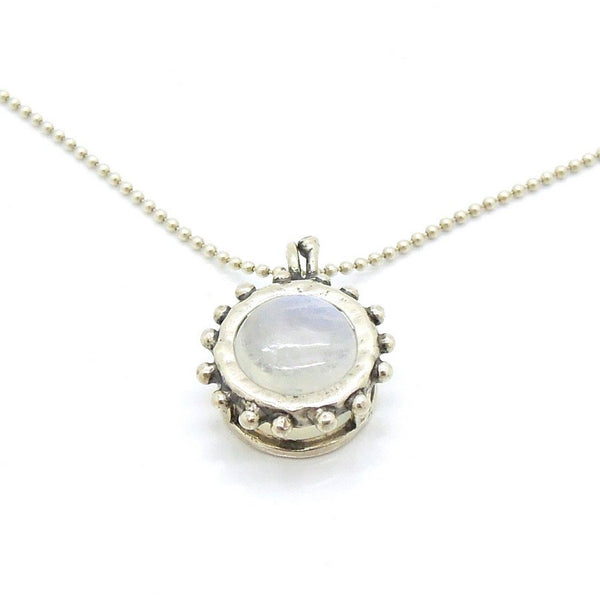 Pendant - Moonstone Pendant Set In Sterling Silver Circles