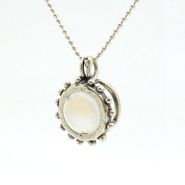 Pendant - Moonstone Pendant Set In Sterling Silver Circles
