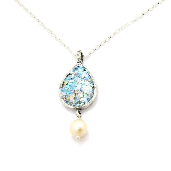 Pendant  - Pearl Drop Shape Sterling Silver And Pendant